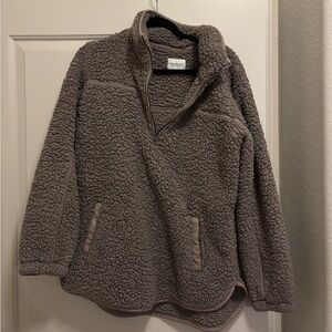 Abercrombie & Fitch Taupe Sherpa Jacket